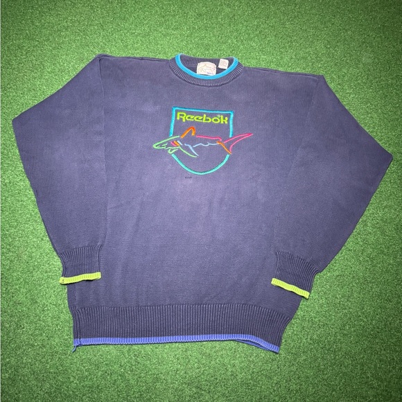 Reebok Other - VTG Reebok Greg Norman Collection Sweater XL Shark 90s PGA Golf RARE Neon Knit